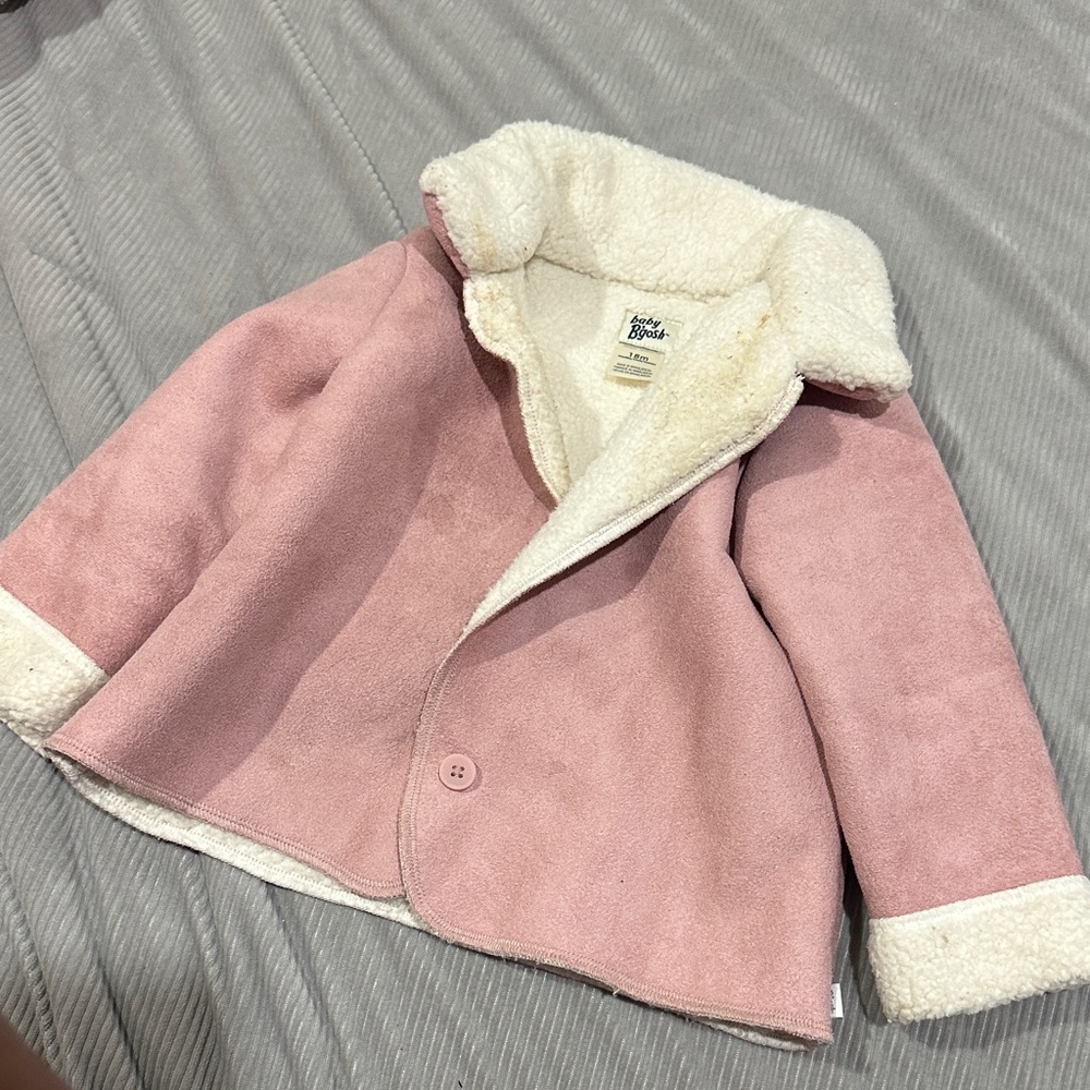 Carter's Pink Pea Coat with Cream Accents